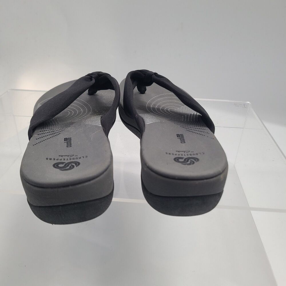 CLARKS Glison Cloudsteppers Size 11 Black Women Flip Flop Wedge Sandals MSRP $65 - Picture 2 of 8